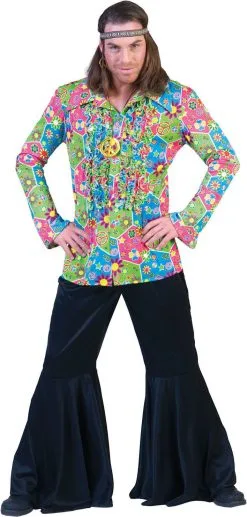 FUNNY FASHION Pruik Hippie Lennon Bruin