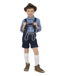 FUNNY FASHION Blauwe Lederhosen Gunther Tirol Jongen