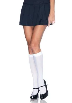 LEG AVENUE Nylon Kniekousen Wit