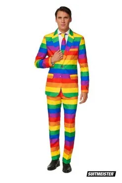 Suitmeister Uitgesproken Kleurrijk Regenboog Man Kostuum