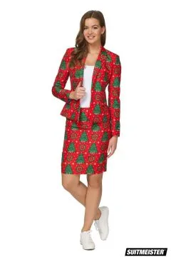 Suitmeister Lange Rode Handschoenen Verleidster Vrouw