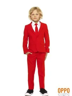 Opposuits Intense Red Devil Opposuit Jongen Kostuum