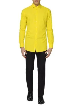 Opposuits Geel Yellow Fellow Overhemd Met Lange Mouwen Man
