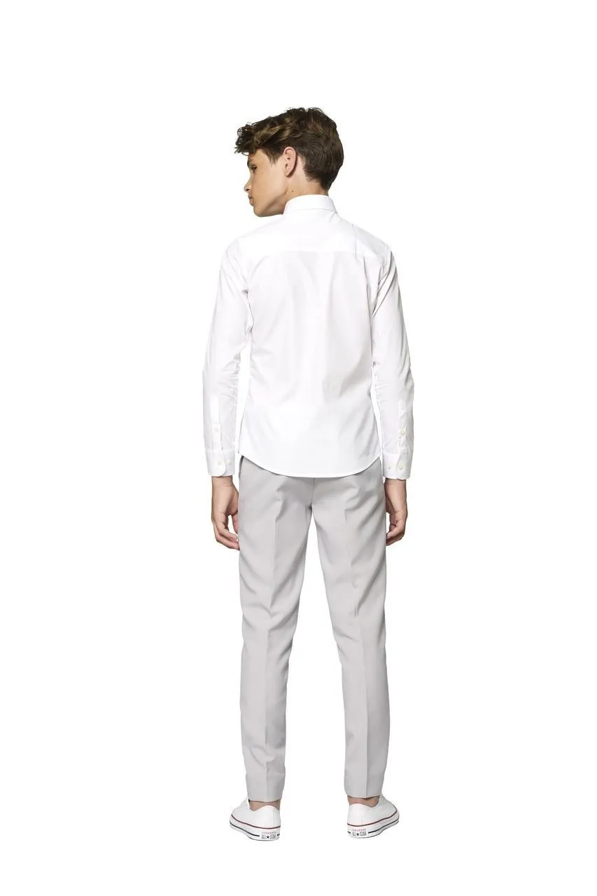 Opposuits Universeel Wit Overhemd Voor Onder Een Pak Jongen - Afbeelding 2