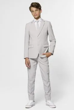 Opposuits Klassieke Bruidsjonker Grijs Jongen Kostuum