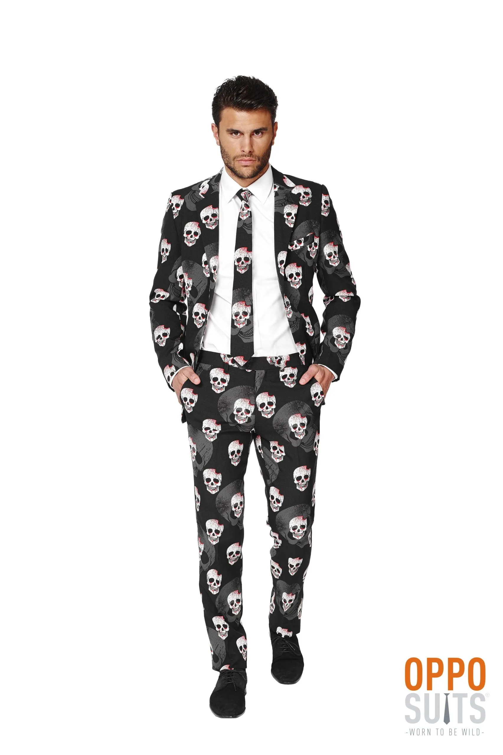 Opposuits Heavy Halloween Skulleton Opposuit Kostuum Man - Afbeelding 2
