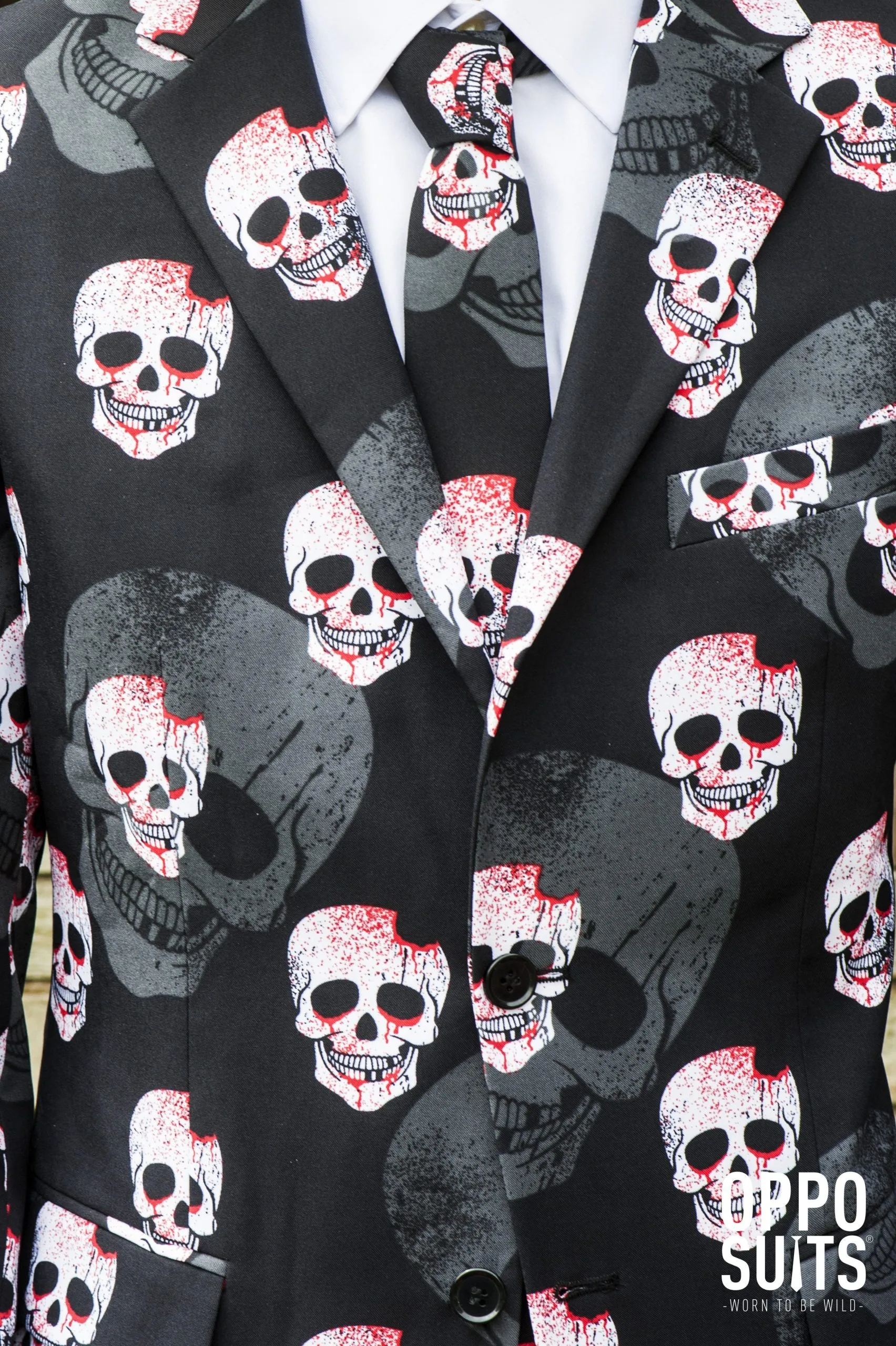 Opposuits Heavy Halloween Skulleton Opposuit Kostuum Man - Afbeelding 6