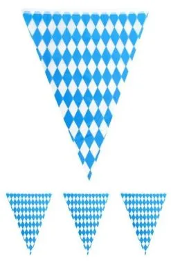 PartyXplosion Vlaggenlijn Oktoberfest Blauw / Wit 1