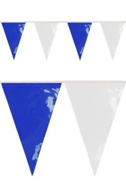 PartyXplosion Pvc Vlaggenlijn Blauw-Wit 10 Mt