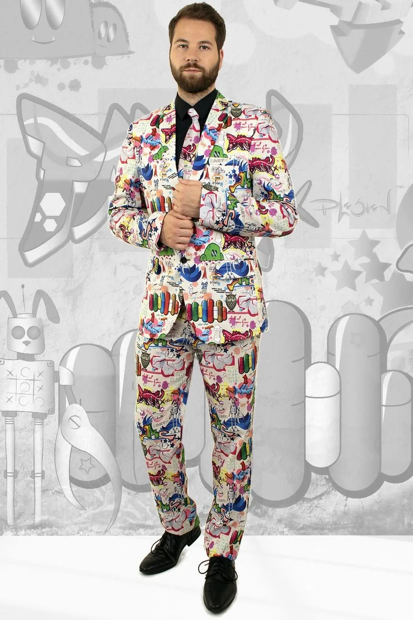 PartyXplosion Graffiti Artiest 3delig Man Kostuum - Afbeelding 2