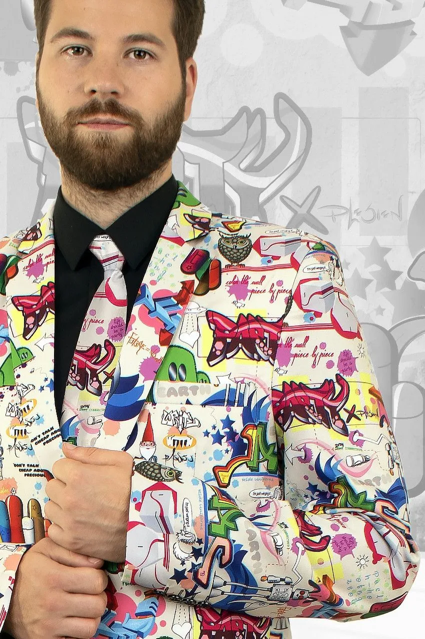 PartyXplosion Graffiti Artiest 3delig Man Kostuum - Afbeelding 3