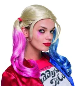 Rubies Roze Blauwe Pruik Harley Quinn