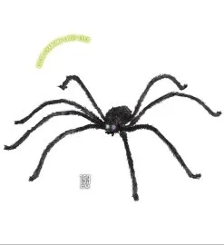 WIDMANN Deco Gigantische Spin Met Lichtende Ogen, 153 Centimeter