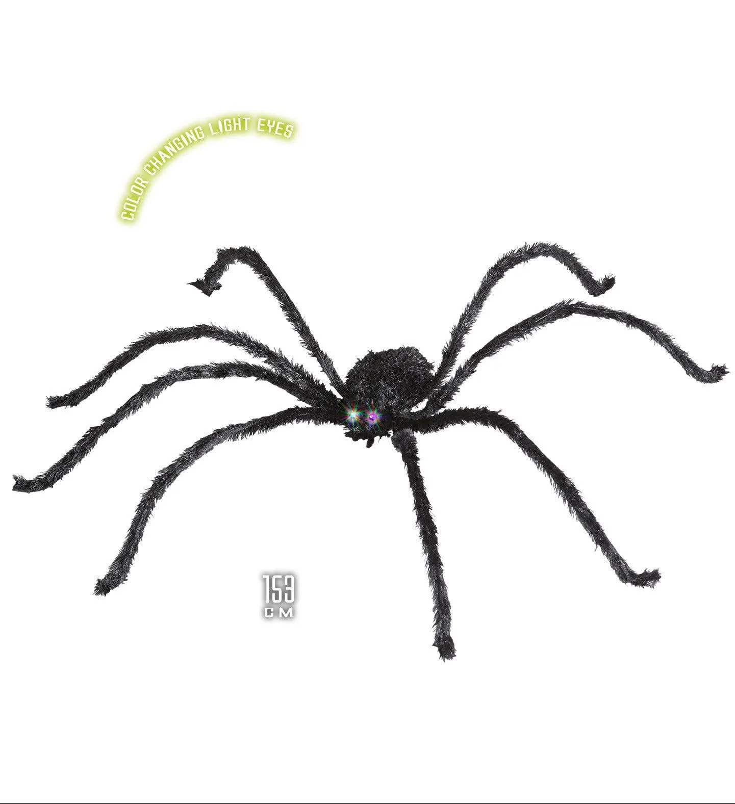 WIDMANN Deco Gigantische Spin Met Lichtende Ogen, 153 Centimeter