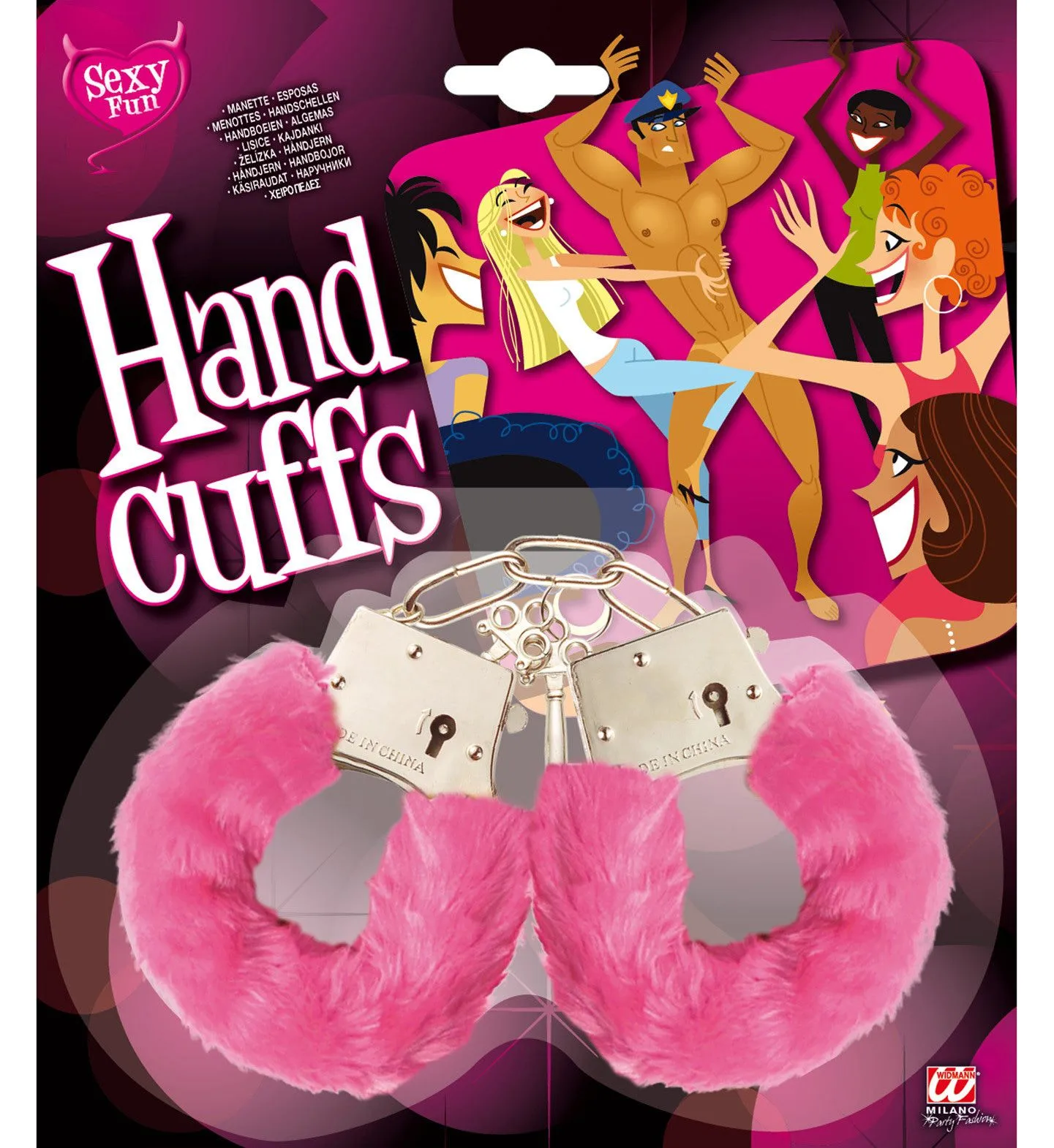 WIDMANN 50 Tinten Pluche Handboeien Roze - Afbeelding 2