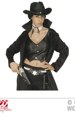 WIDMANN Black Ms Sheriff Luxe Dubbel Holster Cowboy, Zwart