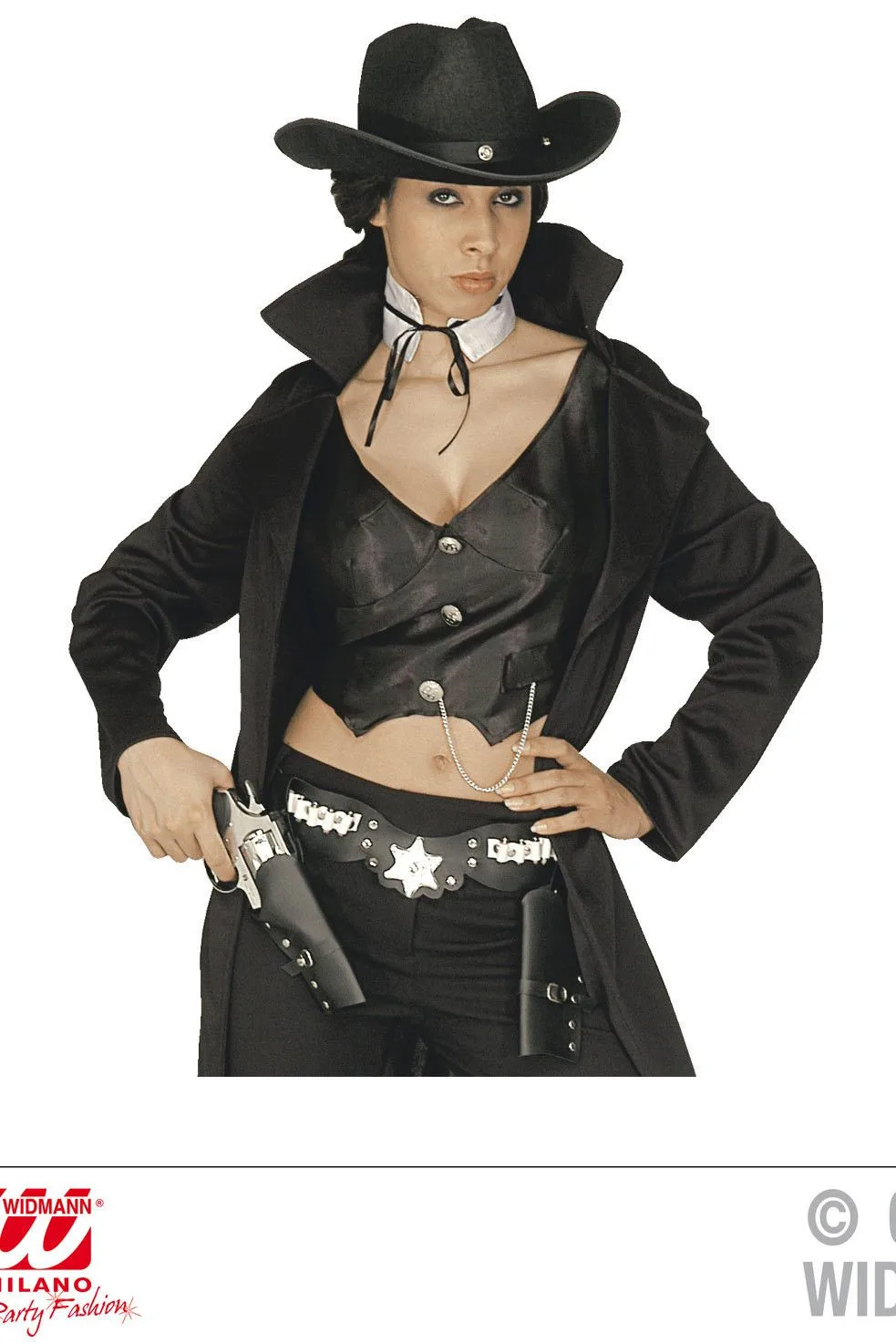 WIDMANN Black Ms Sheriff Luxe Dubbel Holster Cowboy, Zwart