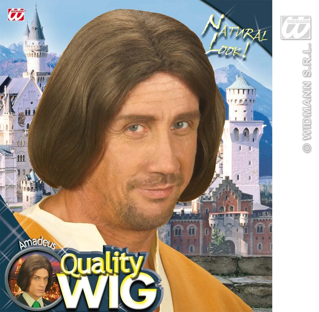 WIDMANN Pruik, Amadeus Bruin, In Doos - Afbeelding 3