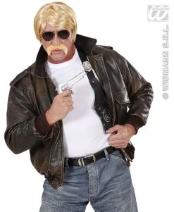 WIDMANN Pruik Undercover Agent Blond Met Snor En Bril