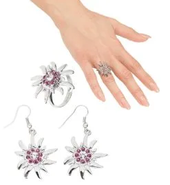 WIDMANN Duitse Oktoberfest Oorringen En Ring Edelweiss