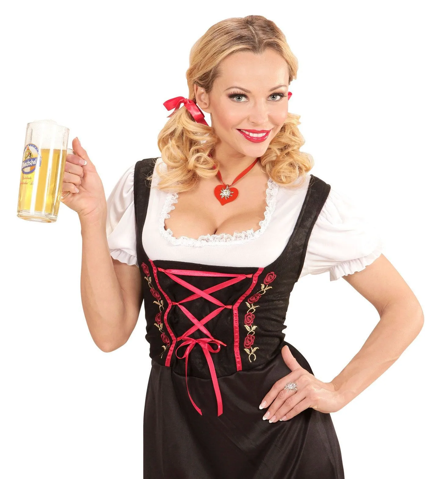 WIDMANN Hals Ketting Met Rood Hart En Edelweiss - Afbeelding 3