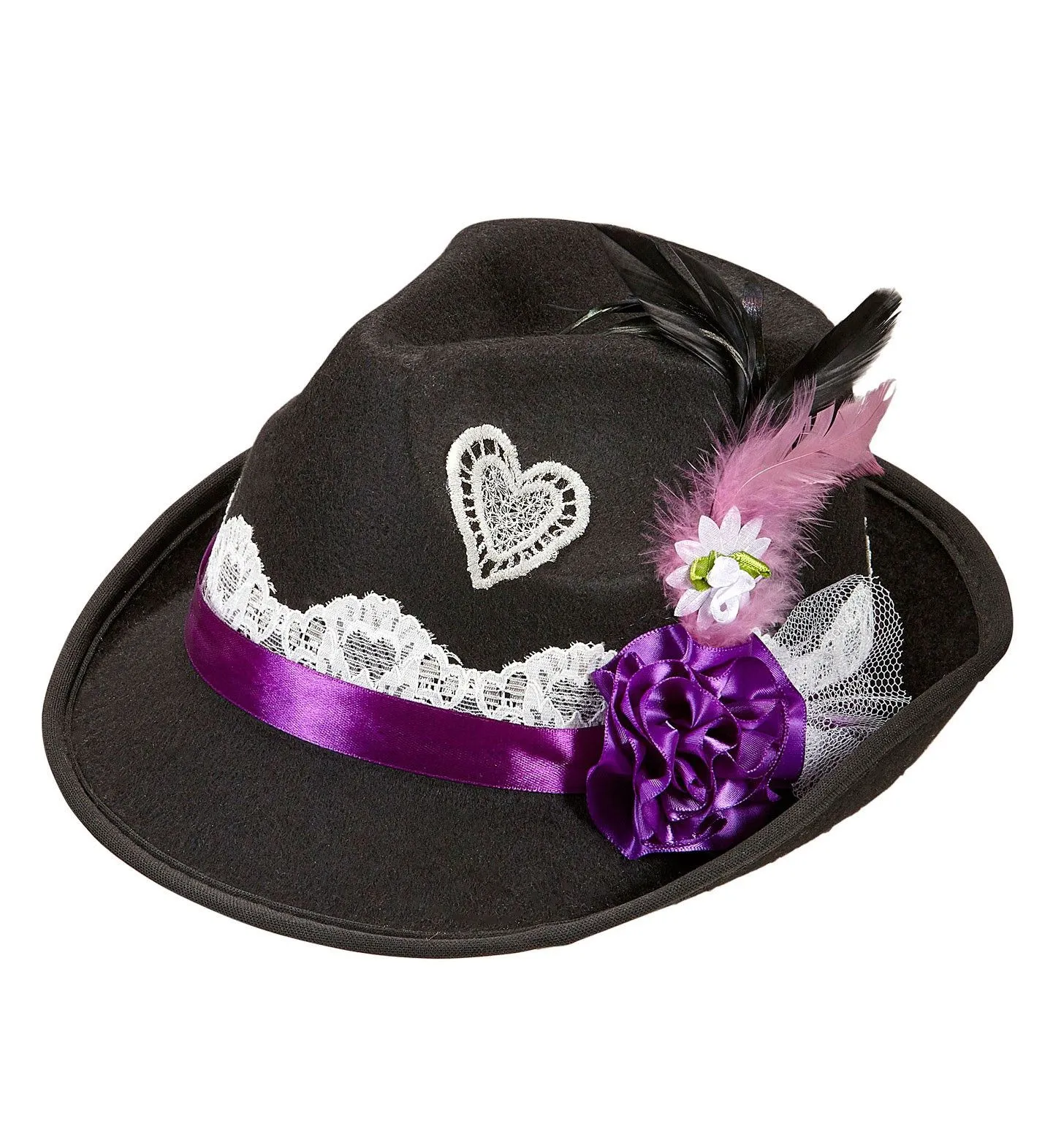 WIDMANN Zwarte Beierse Fedora Met Decoratie