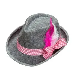 WIDMANN Oktoberfest Heren Beierse Fedora Met Roze Veren