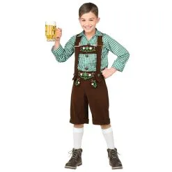 WIDMANN Bruine Lederhosen Met Shirt Jong Geleerd Bierfeest Jongen Kostuum
