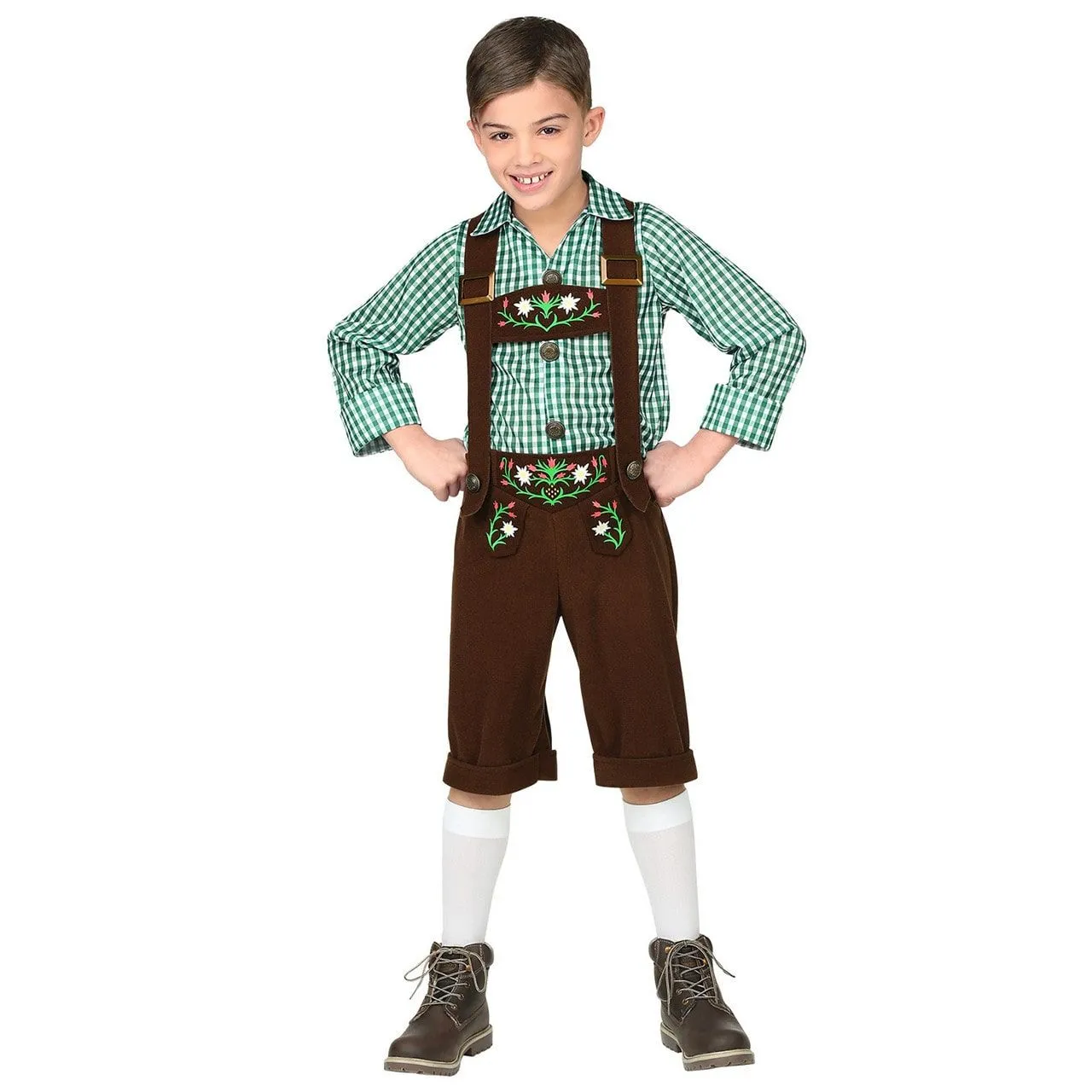WIDMANN Bruine Lederhosen Met Shirt Jong Geleerd Bierfeest Jongen Kostuum - Afbeelding 2