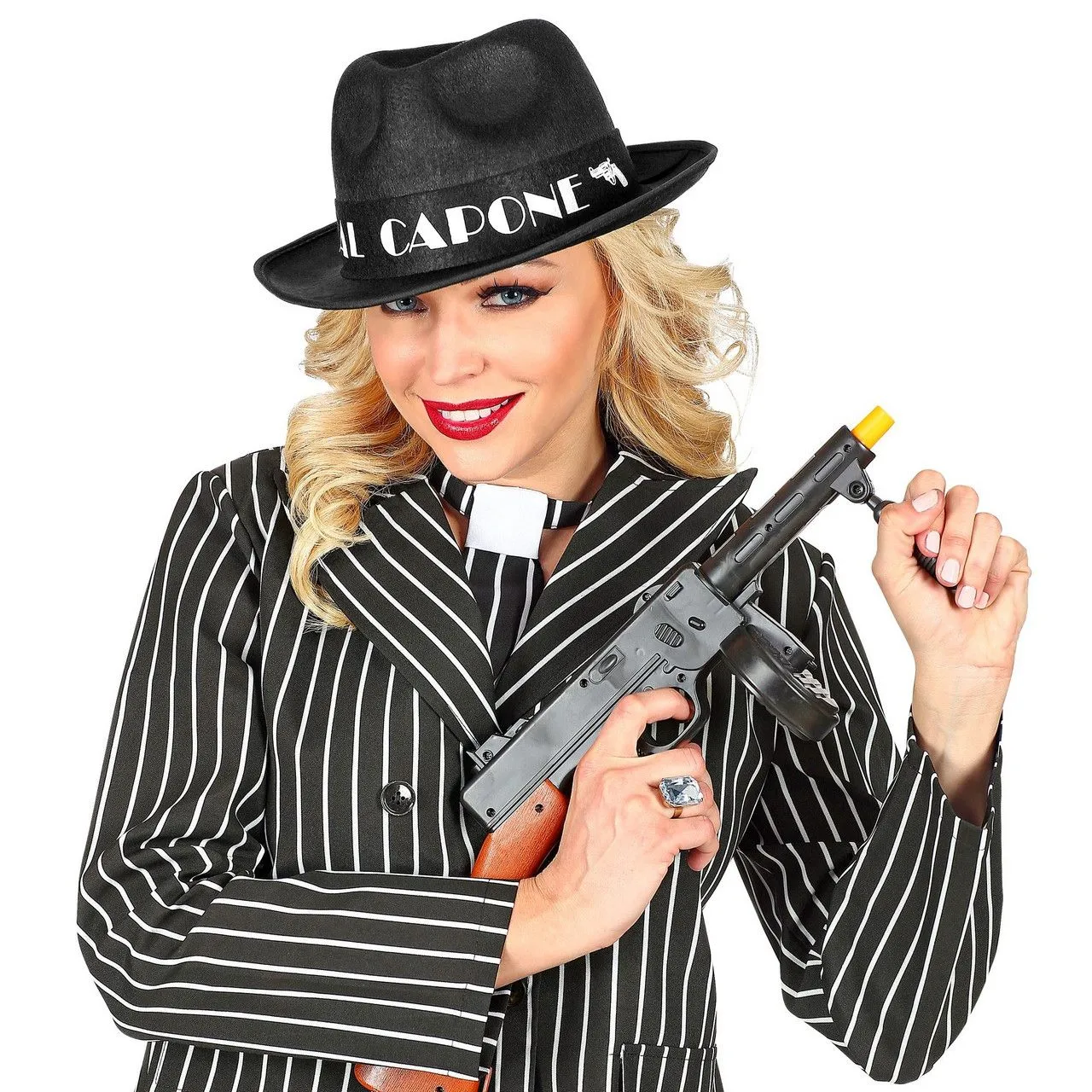 WIDMANN Gangster Hoed Zwart Al Capone - Afbeelding 5