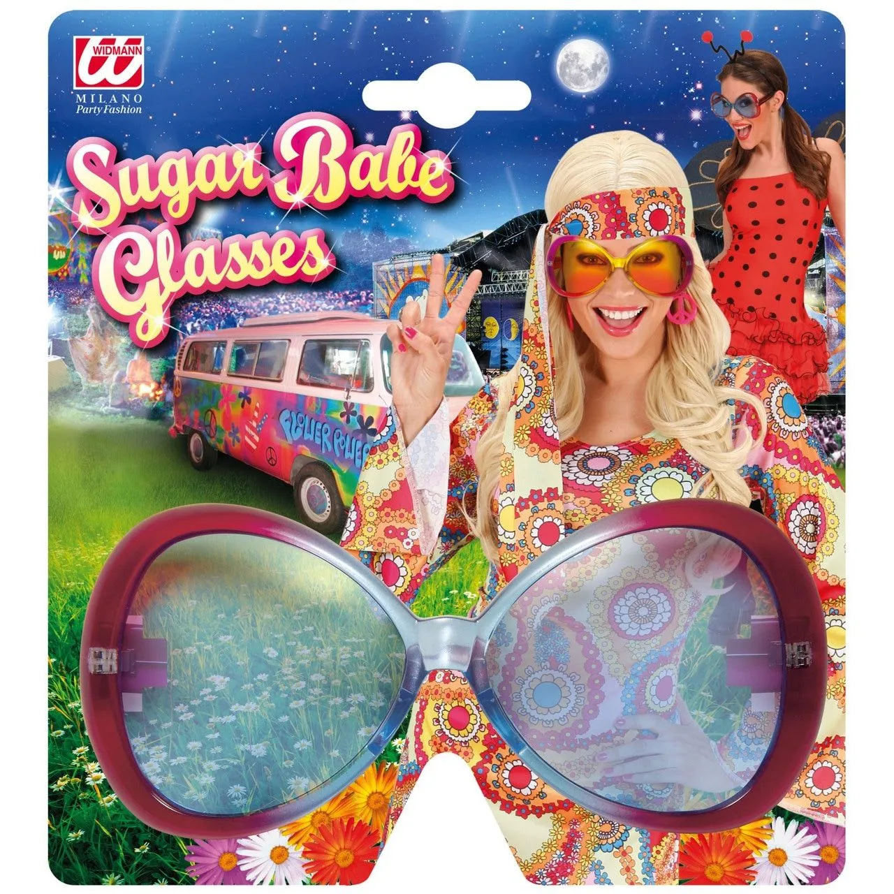 WIDMANN Bril Sugarbabe Rood Blauw - Afbeelding 2