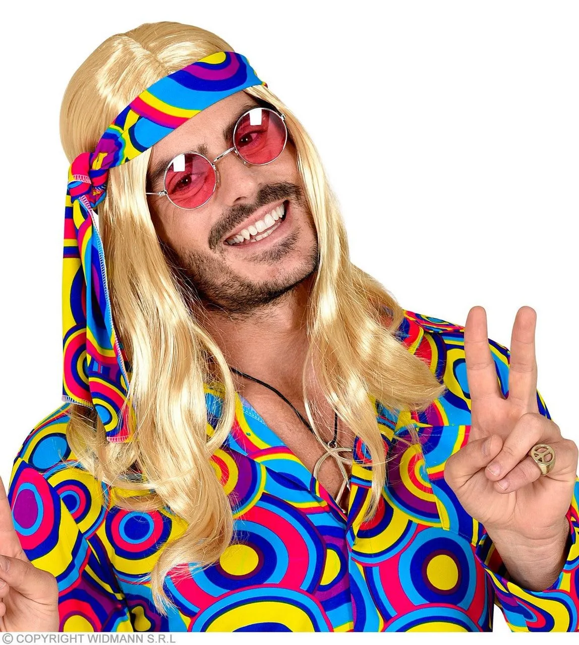 WIDMANN 70s Disco Pruik Met Hoofdband Blond - Afbeelding 3