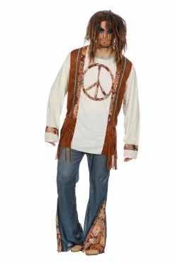 Wilbers Hippie Peace Forever Man Kostuum